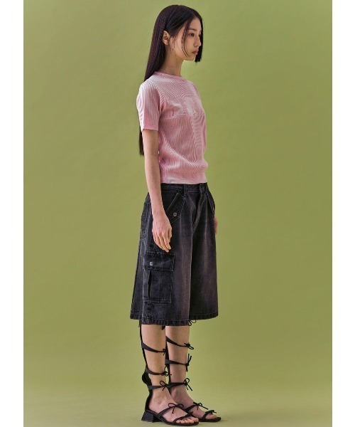 tシャツ A'GEM/9 × .kom 「 FANCY CLUB/ファンシークラブ」 INNOCENCE KNIT TEE/ニットTシャツ レディース A'GEM/9 × .kom 『 FANCY CLUB/ファンシークラブ』 INNOCENCE