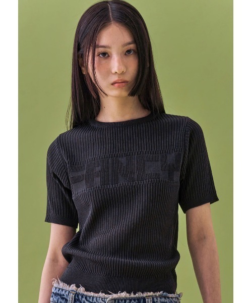 tシャツ A'GEM/9 × .kom 「 FANCY CLUB/ファンシークラブ」 INNOCENCE KNIT TEE/ニットTシャツ レディース FANCY CLUB tシャツ A'GEM/9 × .kom 「 CLUB/ファンシークラブ