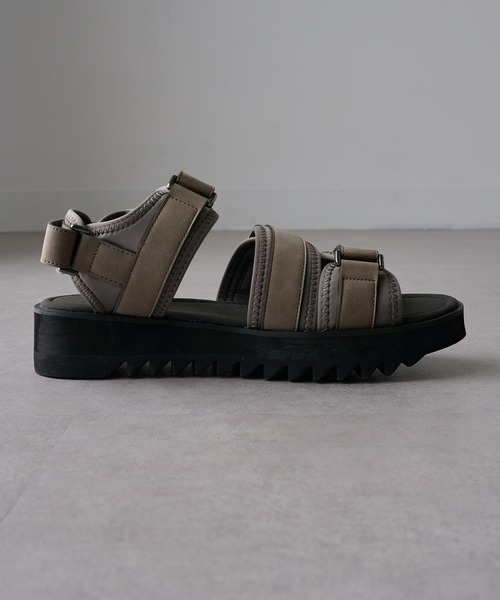 SETUP7（セットアップセブン）の「【HAUS】厚底SHARK SOLE STRAP SANDALS　シャークソールストラップサンダル（サンダル・メンズ・ブラック/グレー・M/L/LL）」の12枚目の写真