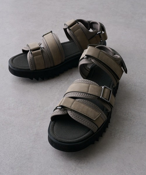 SETUP7（セットアップセブン）の「【HAUS】厚底SHARK SOLE STRAP SANDALS　シャークソールストラップサンダル（サンダル・メンズ・ブラック/グレー・M/L/LL）」の9枚目の写真