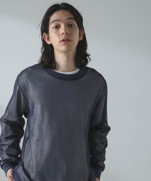 NANO universe(ナノユニバース)の「アンサンブルメッシュTシャツ 長袖(アンサンブル・メンズ・ネイビー/ブラック/ホワイト・S/M/L)」の15枚目の写真