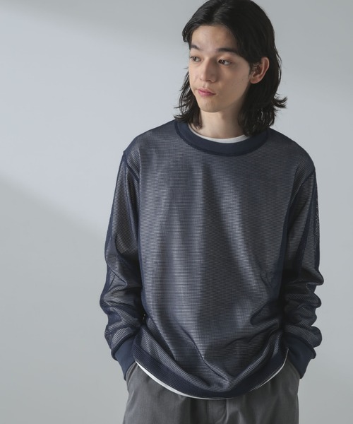 NANO universe(ナノユニバース)の「アンサンブルメッシュTシャツ 長袖(アンサンブル・メンズ・ネイビー/ブラック/ホワイト・S/M/L)」の16枚目の写真