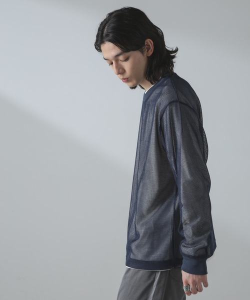 NANO universe(ナノユニバース)の「アンサンブルメッシュTシャツ 長袖(アンサンブル・メンズ・ネイビー/ブラック/ホワイト・S/M/L)」の17枚目の写真