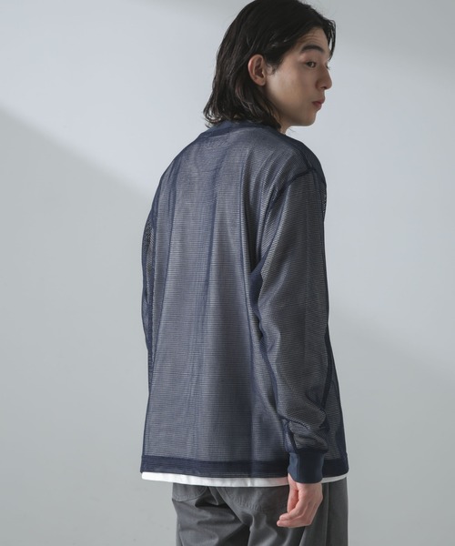 NANO universe(ナノユニバース)の「アンサンブルメッシュTシャツ 長袖(アンサンブル・メンズ・ネイビー/ブラック/ホワイト・S/M/L)」の9枚目の写真