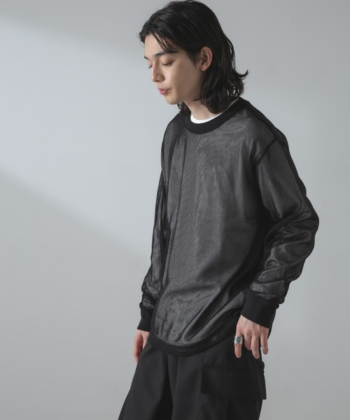 NANO universe(ナノユニバース)の「アンサンブルメッシュTシャツ 長袖(アンサンブル・メンズ・ネイビー/ブラック/ホワイト・S/M/L)」の13枚目の写真
