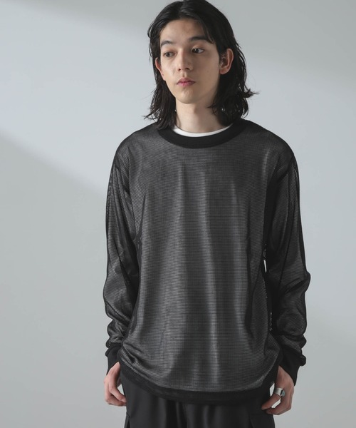 NANO universe(ナノユニバース)の「アンサンブルメッシュTシャツ 長袖(アンサンブル・メンズ・ネイビー/ブラック/ホワイト・S/M/L)」の14枚目の写真