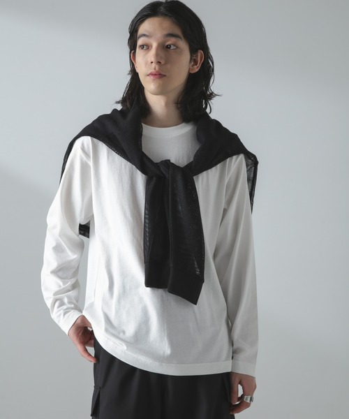 NANO universe(ナノユニバース)の「アンサンブルメッシュTシャツ 長袖(アンサンブル・メンズ・ネイビー/ブラック/ホワイト・S/M/L)」の4枚目の写真