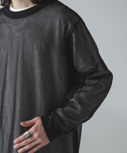 NANO universe(ナノユニバース)の「アンサンブルメッシュTシャツ 長袖(アンサンブル・メンズ・ネイビー/ブラック/ホワイト・S/M/L)」の18枚目の写真
