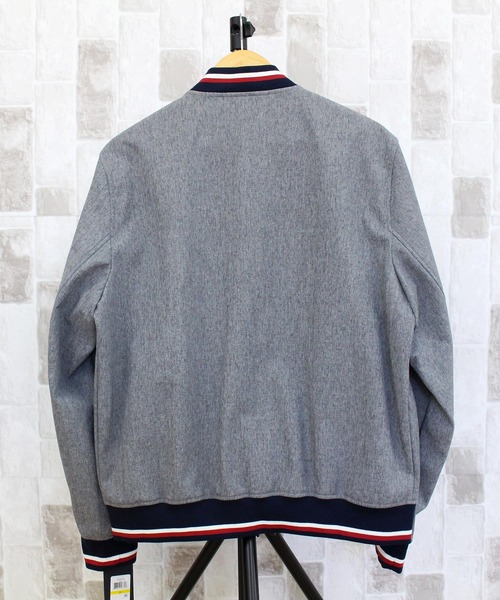 TOMMY HILFIGER（トミーヒルフィガー）の「ライトウエイト バーシティ リブ ニット ボンバー ジャケット Lightweight Varsity Rib Knit Bomber Jacket（ブルゾン・メンズ・ブラック/グレー・L/M/S/XL）」の12枚目の写真