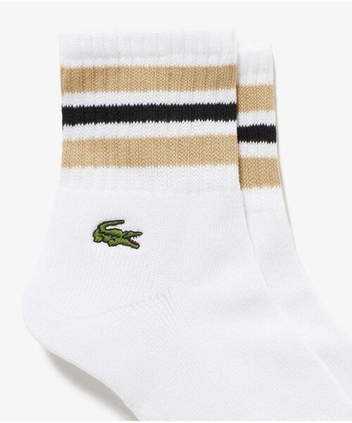 LACOSTE（ラコステ）の「ラインドアメリブショートソックス（22-24 25-27）（ソックス/靴下・メンズ・トリコロール/ベージュ/ネイビー/グレー/ブラック・27.0cm/24.0cm）」の3枚目の写真