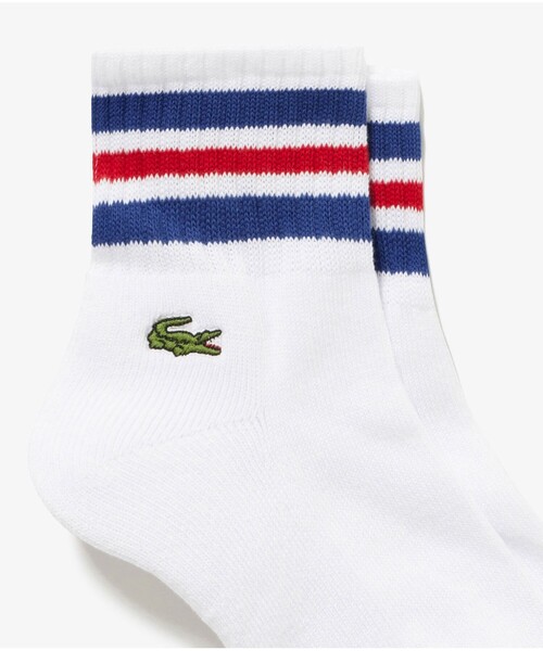 LACOSTE（ラコステ）の「ラインドアメリブショートソックス（22-24 25-27）（ソックス/靴下・メンズ・トリコロール/ベージュ/ネイビー/グレー/ブラック・27.0cm/24.0cm）」の5枚目の写真