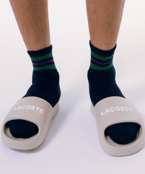 LACOSTE（ラコステ）の「ラインドアメリブショートソックス（22-24 25-27）（ソックス/靴下・メンズ・トリコロール/ベージュ/ネイビー/グレー/ブラック・27.0cm/24.0cm）」の8枚目の写真