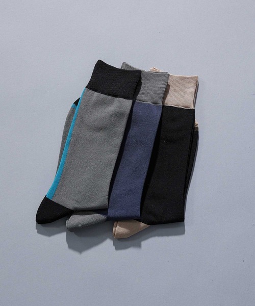 UNITED TOKYO（ユナイテッドトウキョウ）の「ラインブロッキングソックス（ソックス/靴下・メンズ・グレー/ブラック/ネイビー・FREE）」の10枚目の写真