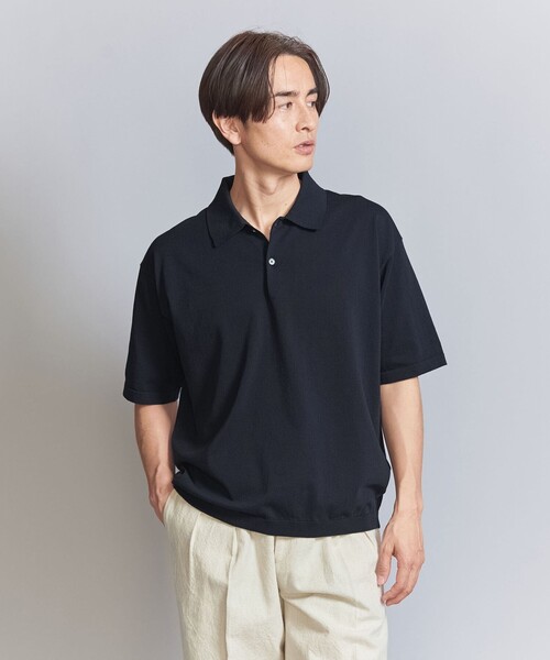 BEAUTY&YOUTH UNITED ARROWS(ビューティーアンドユースユナイテッドアローズ)の「デオドラント ショートスリーブ ニットポロ -抗菌・防臭 ウォッシャブル-(ニット/セーター・メンズ・オフホワイト/ネイビー/ブラック/ベージュ・XL/L/S/M)」の7枚目の写真