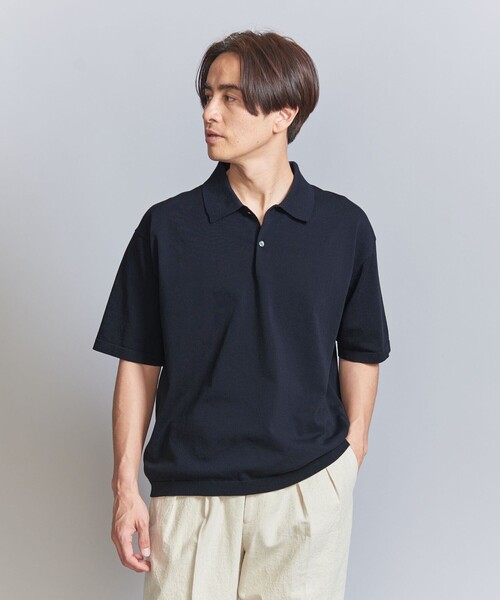 BEAUTY&YOUTH UNITED ARROWS(ビューティーアンドユースユナイテッドアローズ)の「デオドラント ショートスリーブ ニットポロ -抗菌・防臭 ウォッシャブル-(ニット/セーター・メンズ・オフホワイト/ネイビー/ブラック/ベージュ・XL/L/S/M)」の8枚目の写真