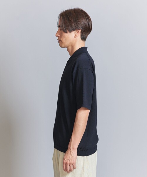 beauty＆youth デオドラント ショートスリーブニットポロ 抗菌・防臭 デオドラント ショートスリーブ ニットポロ -抗菌・防臭