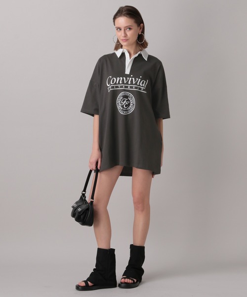 FOREVER 21(フォーエバー トゥエンティーワン)の「【2024SS】ロゴプリントラガーシャツワンピース(シャツワンピース・レディース・チャコールグレー/ホワイト・FREE)」の7枚目の写真