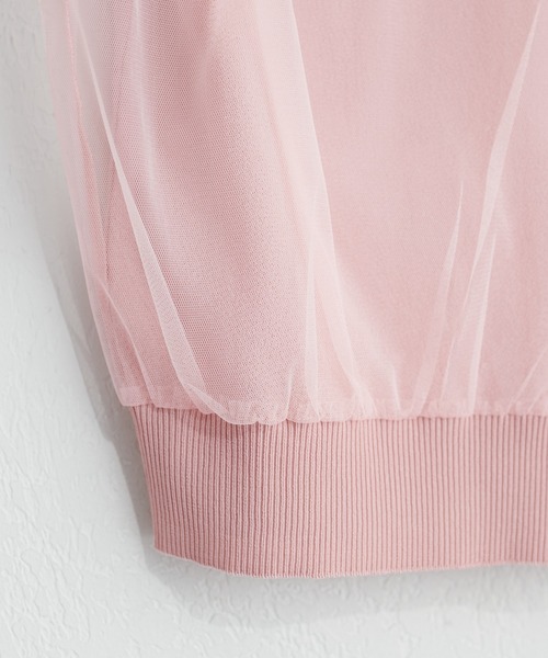 natural couture（ナチュラルクチュール）の「【WEB限定】チュール×ニットレイヤードニット（タンクトップ・レディース・ライトグレー/ブラック/ベージュ/オフホワイト/ピンク/ブラック系その他/チャコールグレー・FREE）」の17枚目の写真