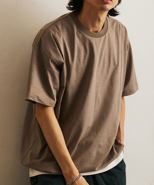 417 EDIFICE（フォーワンセブンエディフィス）の「”UVカット・吸水速乾・防シワ” PERFECTECH / パーフェクテック Tシャツ（Tシャツ/カットソー・メンズ・ベージュ/ホワイト/ブラック/チャコールグレー/ブルー・SMALL/MEDIUM/LARGE）」の4枚目の写真