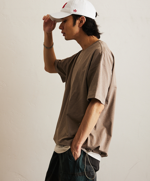 417 EDIFICE（フォーワンセブンエディフィス）の「”UVカット・吸水速乾・防シワ” PERFECTECH / パーフェクテック Tシャツ（Tシャツ/カットソー・メンズ・ベージュ/ホワイト/ブラック/チャコールグレー/ブルー・SMALL/MEDIUM/LARGE）」の10枚目の写真