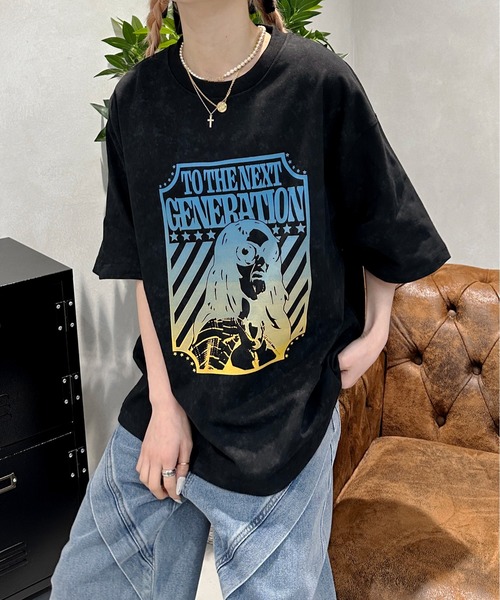 sedacle(セダクル)の「ヴィンテージライクアソート加工ロックT(Tシャツ/カットソー・メンズ・ブラック/グレー/ブラック系その他/ベージュ/ブラウン・SMALL/MEDIUM/LARGE)」の2枚目の写真