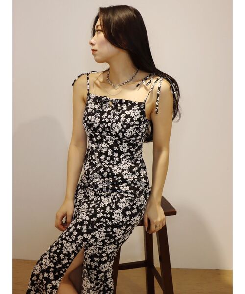 EVRIS（エヴリス）の「フラワーキャミワンピース（ワンピース・レディース・ブルー/ブラック・FREE）」の10枚目の写真