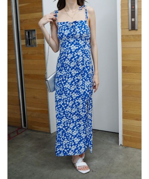 EVRIS（エヴリス）の「フラワーキャミワンピース（ワンピース・レディース・ブルー/ブラック・FREE）」の14枚目の写真