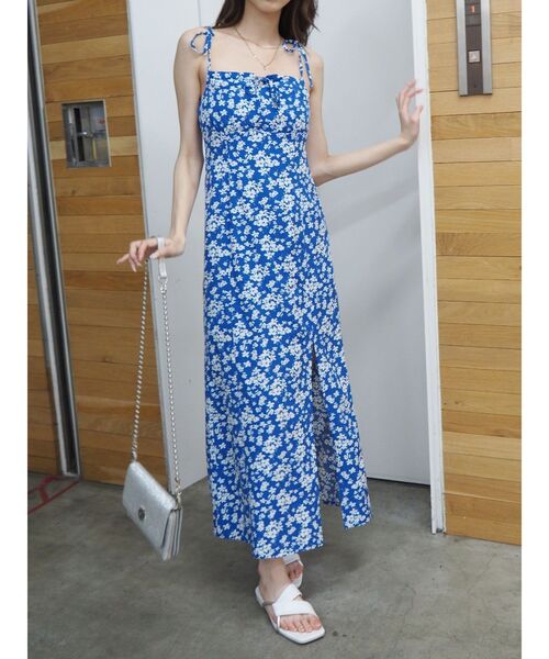 EVRIS（エヴリス）の「フラワーキャミワンピース（ワンピース・レディース・ブルー/ブラック・FREE）」の15枚目の写真