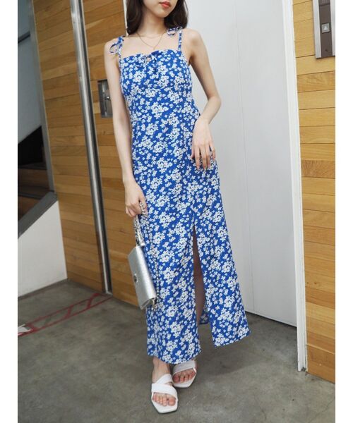 EVRIS（エヴリス）の「フラワーキャミワンピース（ワンピース・レディース・ブルー/ブラック・FREE）」の16枚目の写真