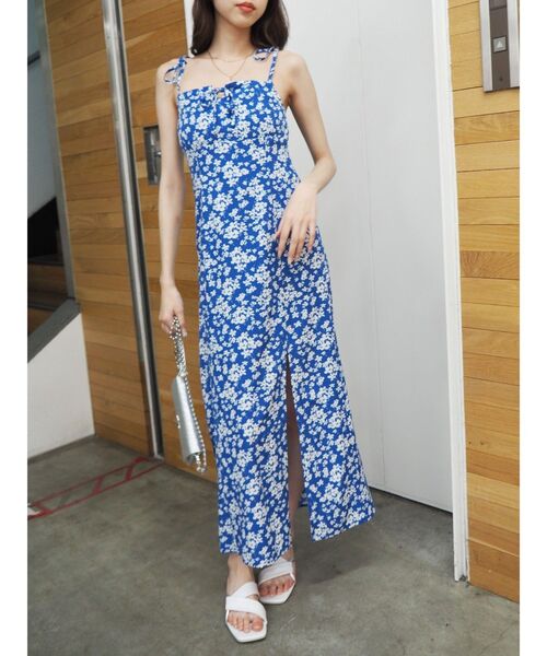 EVRIS（エヴリス）の「フラワーキャミワンピース（ワンピース・レディース・ブルー/ブラック・FREE）」の17枚目の写真