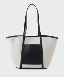 OPAQUE.CLIP | 【A4サイズ対応】合皮トリミングキャンバスビッグトートバッグ(トートバッグ)