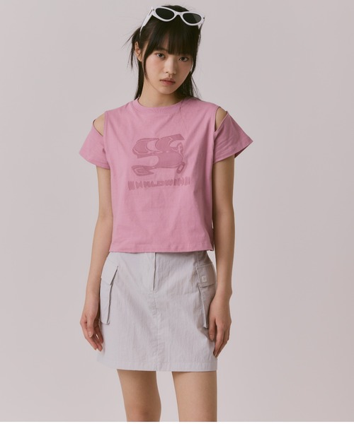WOMAN) WAVE Symbol Cut out SHORT SLEEVE T-Shirt（Tシャツ
