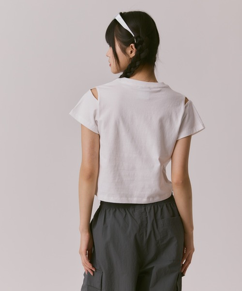 WOMAN) WAVE Symbol Cut out SHORT SLEEVE T-Shirt（Tシャツ