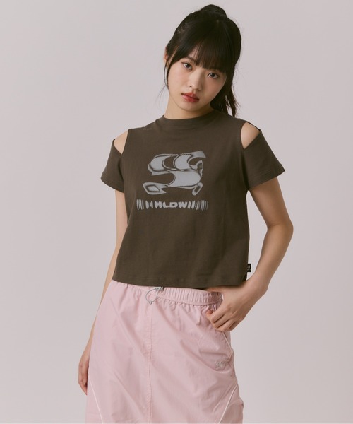 WOMAN) WAVE Symbol Cut out SHORT SLEEVE T-Shirt（Tシャツ