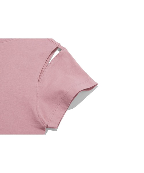 tシャツ (WOMAN) WAVE Symbol Cut out SHORT SLEEVE T-Shirt レディース メンズ 女人）波浪符号切出短袖T恤– YZ