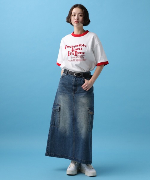 PBLIM(ページボーイリム)の「PBLIM/フラワーリンガーT(Tシャツ/カットソー・レディース・オフホワイト/グレー・FREE)」の5枚目の写真