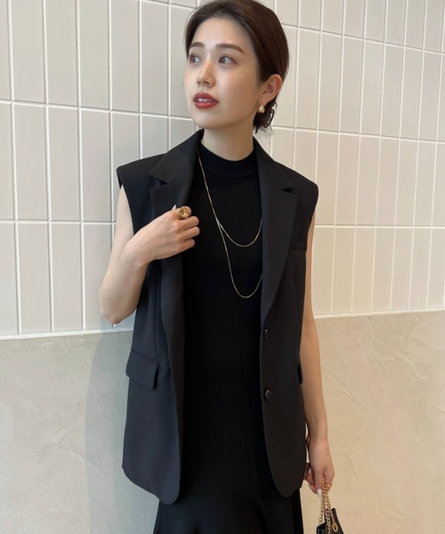 セール】バックサテンテーラードジレ（ベスト）｜anuans（ア