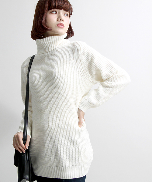 WEGO（ウィゴー）の「WEGO/畦編タートルネックニット（ニット/セーター・メンズ・ホワイト/ホワイト系その他/ブラック/グレー/カーキ/ブルー・MEDIUM/LARGE）」の12枚目の写真