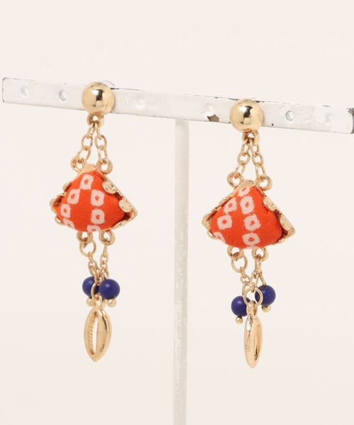 チャイハネ(チャイハネ)の「【チャイハネ】ジオカウリーピアス(ピアス(両耳用)・レディース・グリーン/パープル/オレンジ/ピンク・FREE)」の4枚目の写真