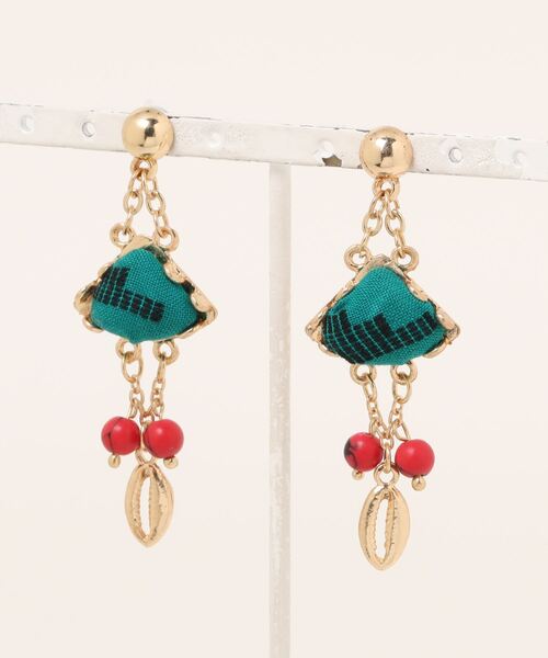 チャイハネ(チャイハネ)の「【チャイハネ】ジオカウリーピアス(ピアス(両耳用)・レディース・グリーン/パープル/オレンジ/ピンク・FREE)」の2枚目の写真