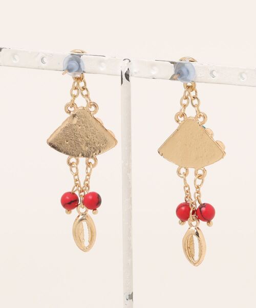 チャイハネ(チャイハネ)の「【チャイハネ】ジオカウリーピアス(ピアス(両耳用)・レディース・グリーン/パープル/オレンジ/ピンク・FREE)」の5枚目の写真