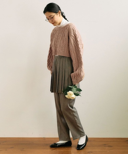 fig Ｌondon（フィグロンドン）の「DECO woolmood apron pants（その他パンツ・レディース・グレー・FREE）」の6枚目の写真
