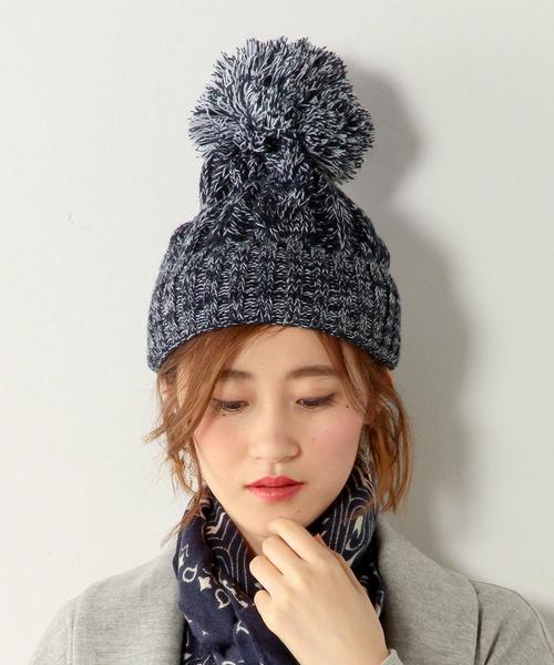 UNITED ARROWS（ユナイテッドアローズ）の「＜McBURN（エムシーバーン）＞ CABLE PON KNIT キャップ◆（ニットキャップ/ビーニー・レディース・ブラック/ライトグレー/ケリー/ネイビー・フリー）」の4枚目の写真