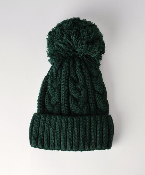 UNITED ARROWS（ユナイテッドアローズ）の「＜McBURN（エムシーバーン）＞ CABLE PON KNIT キャップ◆（ニットキャップ/ビーニー・レディース・ブラック/ライトグレー/ケリー/ネイビー・フリー）」の6枚目の写真