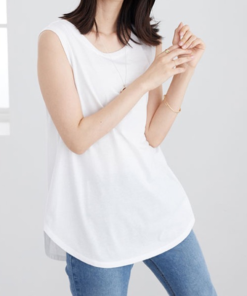 BELLUNA PLUS（ベルーナ）の「シアーボーダープルオーバーアンサンブル（アンサンブル・レディース・ネイビー系/ピンク系/ミント・MEDIUM/LARGE/X-LARGE）」の4枚目の写真
