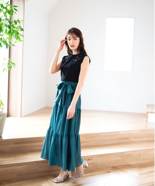 MISCH MASCH(ミッシュマッシュ)の「■2024春夏新作■3Dフラワーモチーフニット/MM428312(ニット/セーター・レディース・ホワイト/ブラック/ブルー・フリ-)」の6枚目の写真