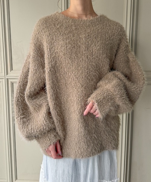 JUNOAH（ジュノア）の「前後2wayシャギーニットカーディガン