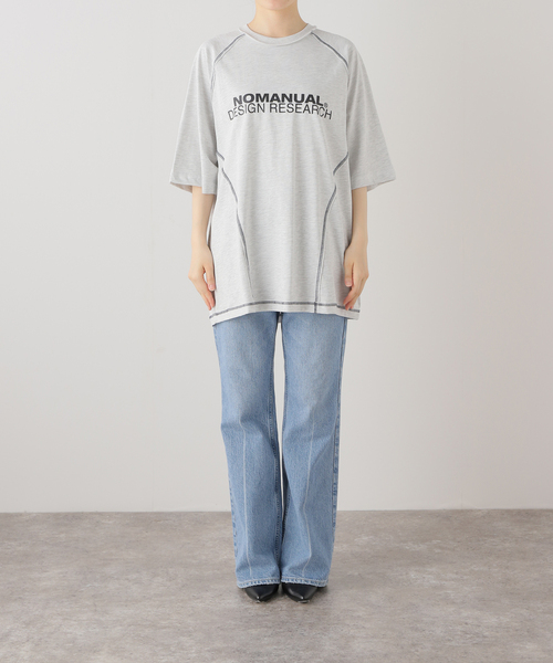 NOMANUAL(NOMANUAL)の「NOMANUAL S.C.L T-SH NM52TS0 7M1(Tシャツ/カットソー・レディース・ホワイト/ブラック・LARGE)」の4枚目の写真