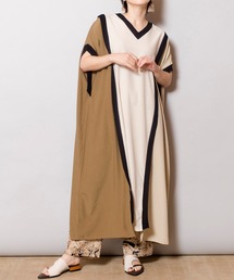リブ切替ワンピース
