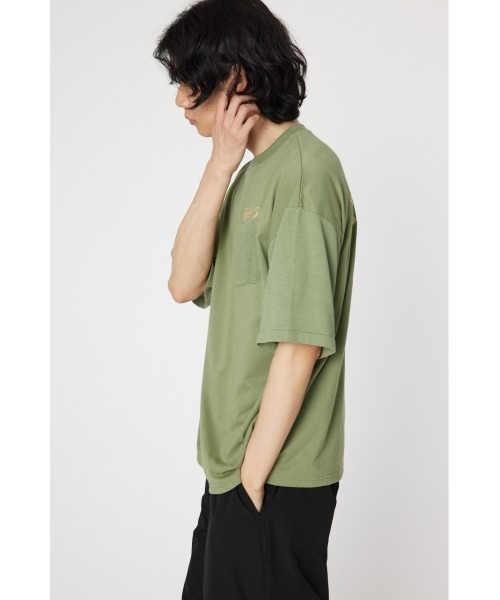 RODEO CROWNS WIDE BOWL(ロデオクラウンズワイドボウル)の「メンズドッキングロゴニットTシャツ(Tシャツ/カットソー・メンズ・オフホワイト/ブラック/カーキ・MEDIUM/LARGE)」の10枚目の写真